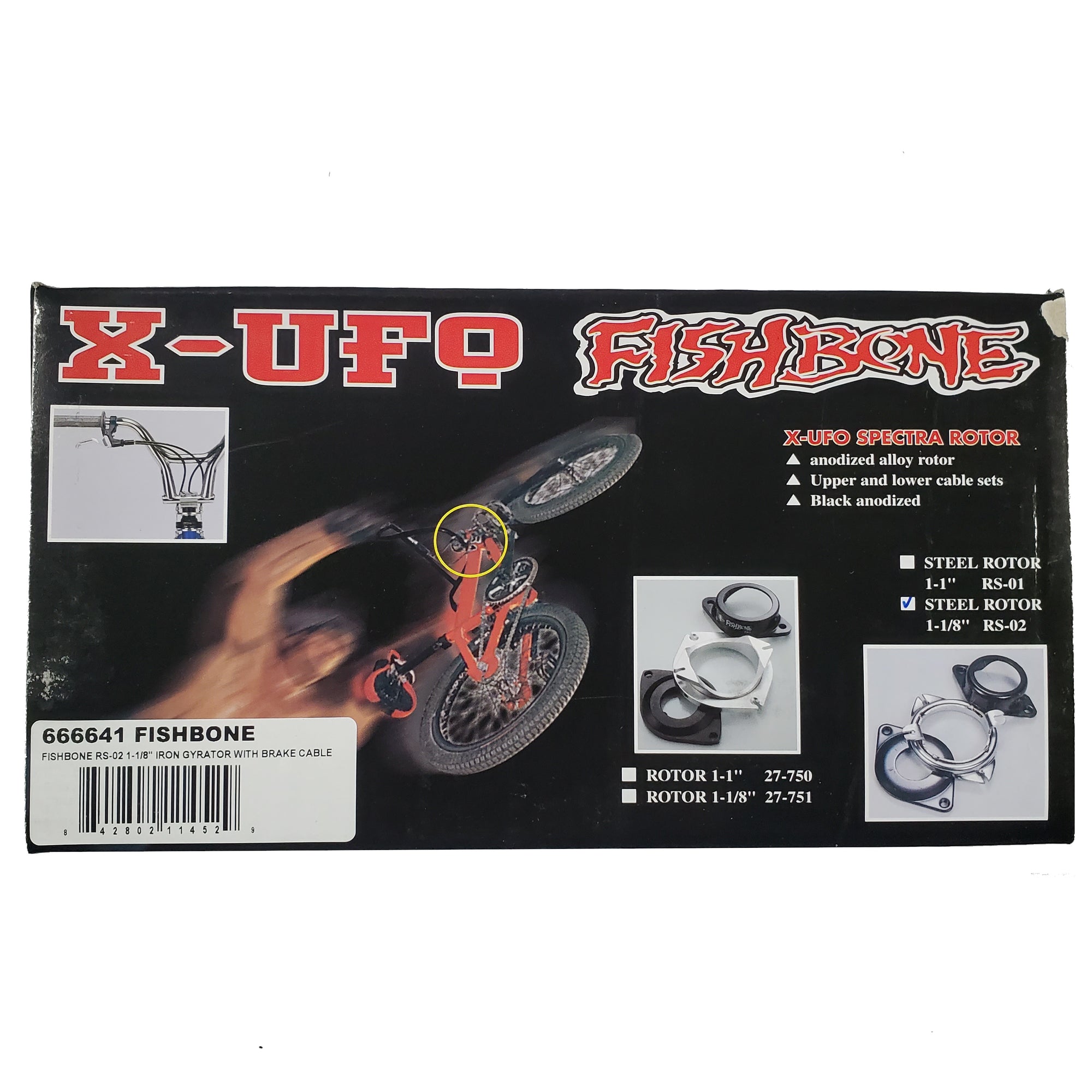 Fishbone X-UFO Cable Detangler System w/ cables - 1-1/8" - Black - NOS