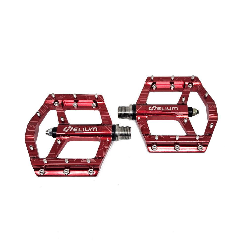 Helium Aluminum Jr BMX Platform Pedals - Sealed - 9/16" - Red