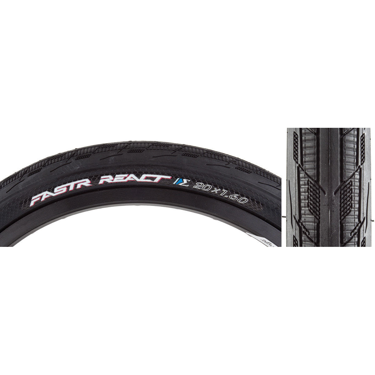 20x1.60 Tioga Fastr React S-Spec Folding BMX Tire - Black