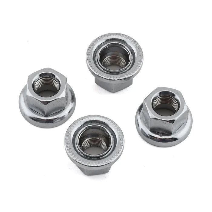 MCS Spinner Flanged Axle Nuts - 3/8" x 26t - Set of 4 - Chrome