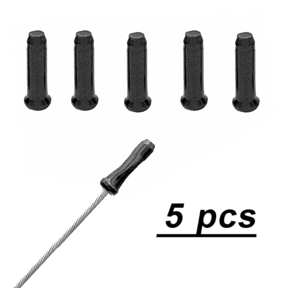 Anodized Alloy Brake Cable End Tip - Pack of 5 - Black