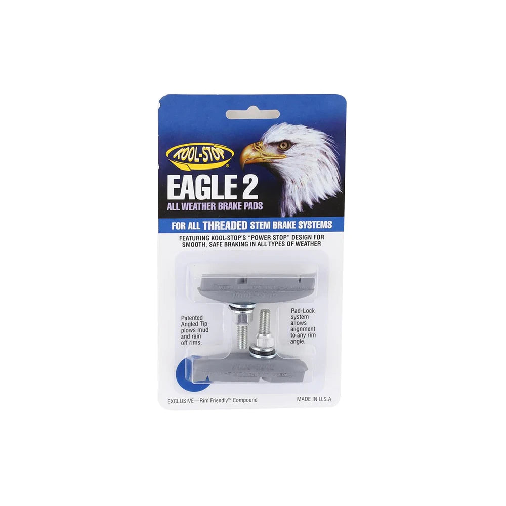 Kool Stop Eagle 2 Threaded brake pads/shoes - Silver - USA Made