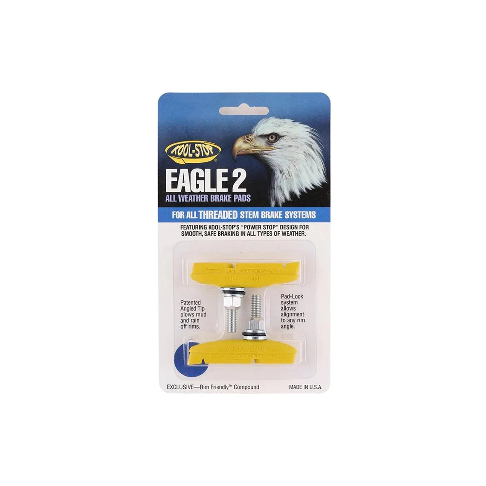 Kool Stop Eagle 2 Threaded brake pads/shoes - Yellow - USA Made