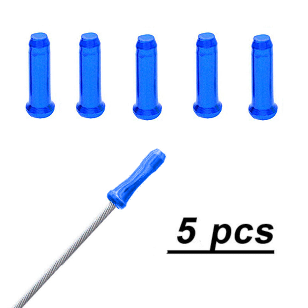Anodized Alloy Brake Cable End Tip - Pack of 5 - Blue