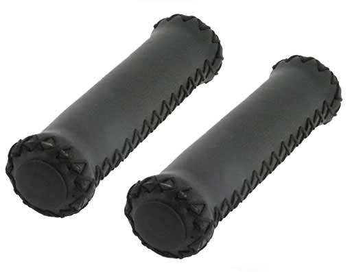 Stitched Vegan Leather Grips - 130mm - Black