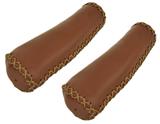 Ergo Stitched Vegan Leather Grips - 130mm - Brown