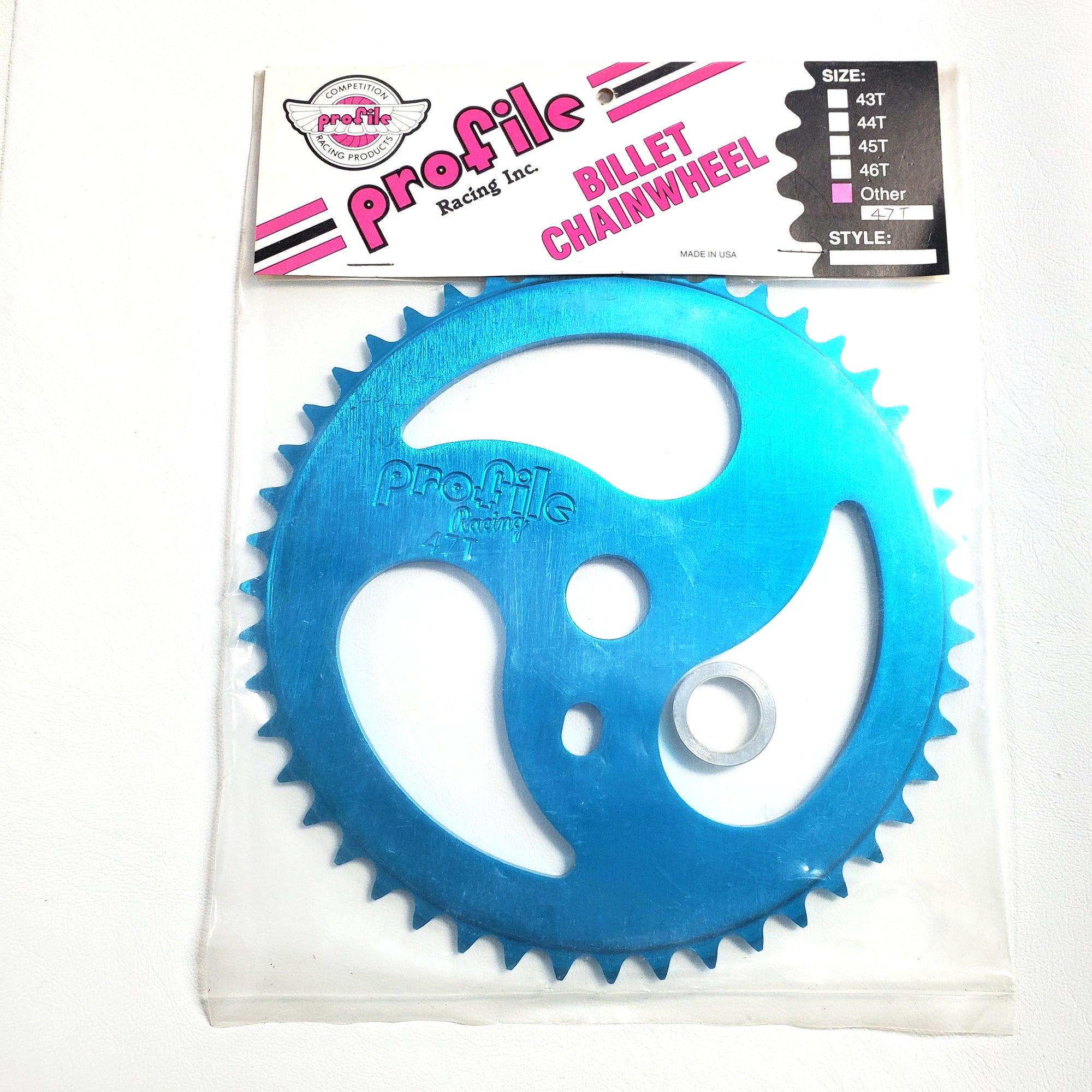 Profile 47t Ripsaw BMX Sprocket / Chainwheel - Blue - NOS - USA Made
