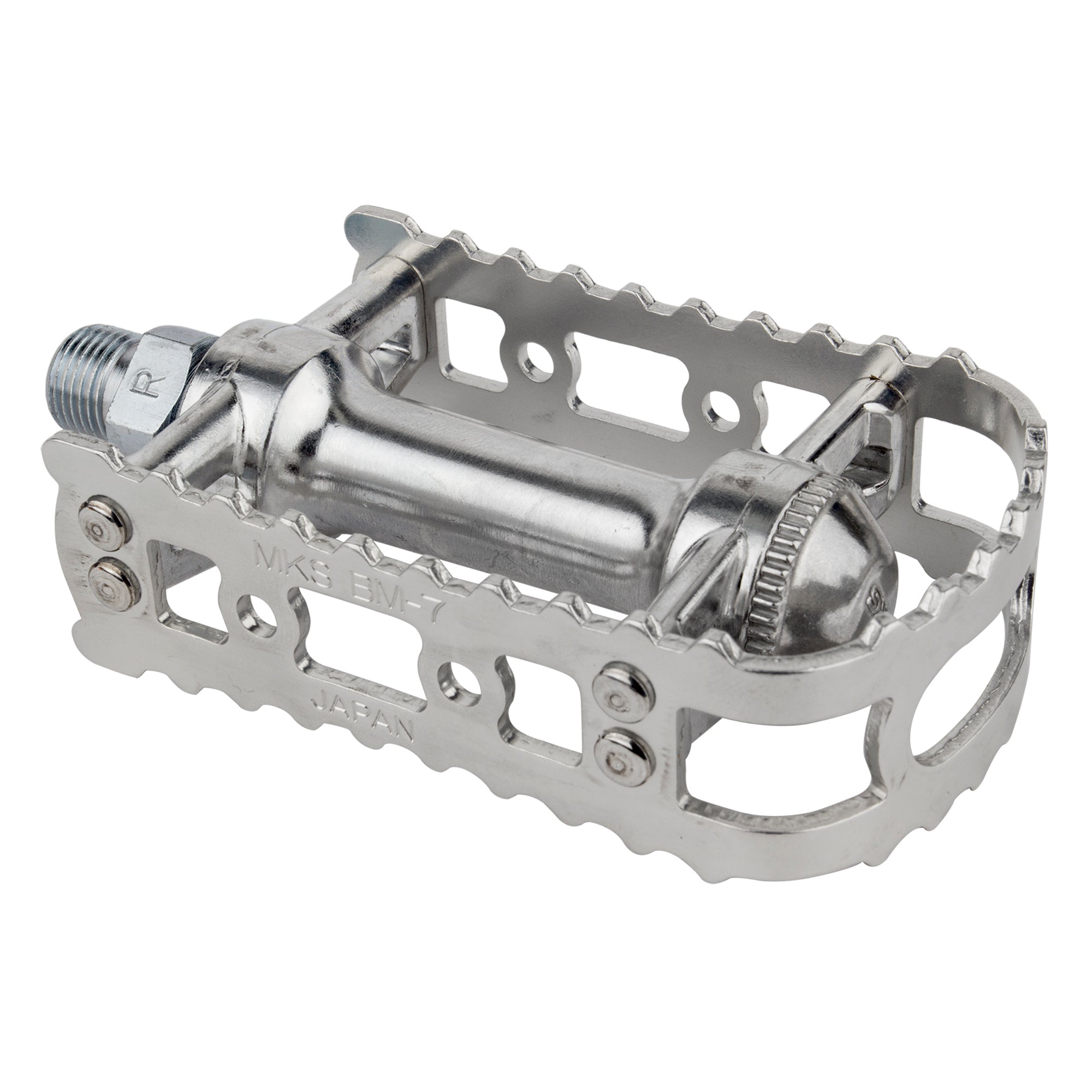 MKS BM-7 BMX Cage Pedals - 9/16" - Silver Anodized