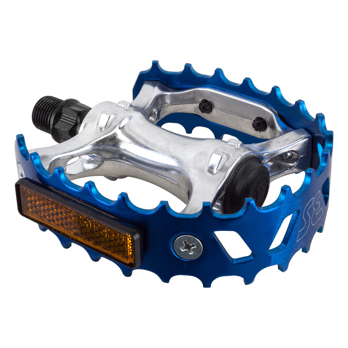 SE Racing Bear Trap Aluminum Cage Pedals - 9/16" - Blue