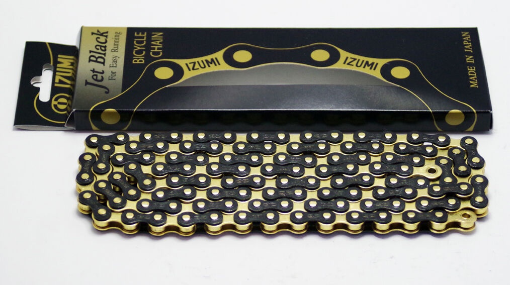 Izumi Jet BMX Chain - 1/2"x1/8" - Black and Gold - Made in Japan