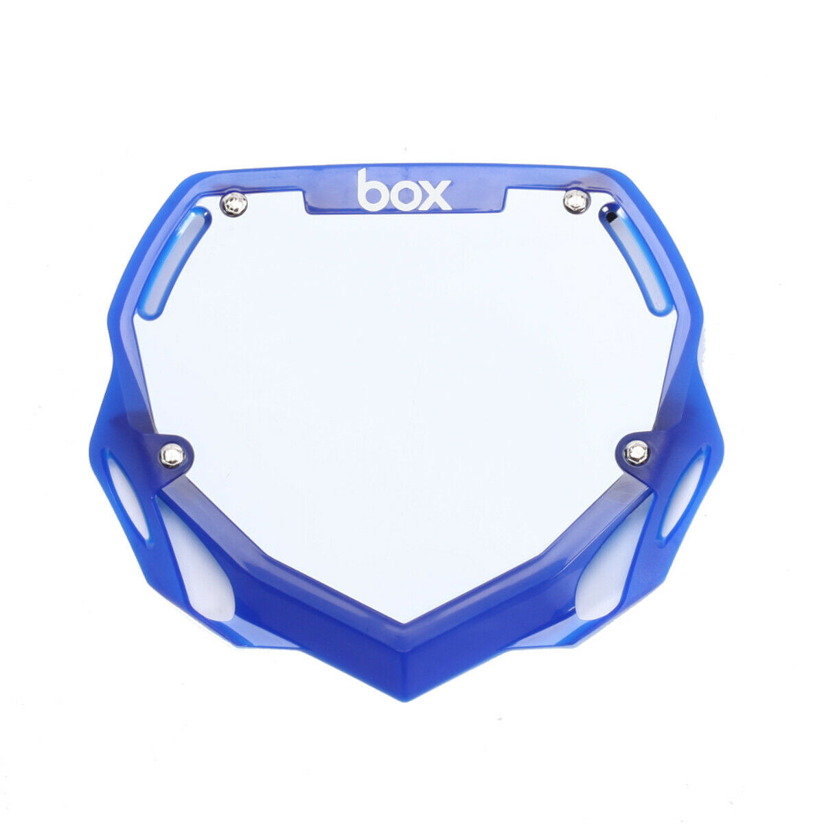 Box Two Pro BMX Number Plate - Translucent Blue + White