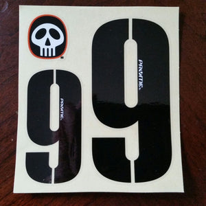 Pryme BMX Numberplate Number Sheet
