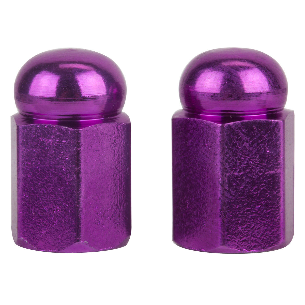 Trik Topz Hex Dome Aluminum Valve Caps - Pair - Purple
