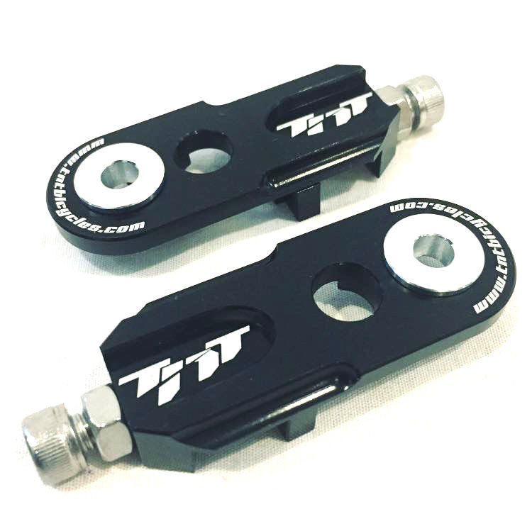 TNT Bicycles 3/8" BMX Chain Tensioners - Pair - w/ 6mm adapter - Black