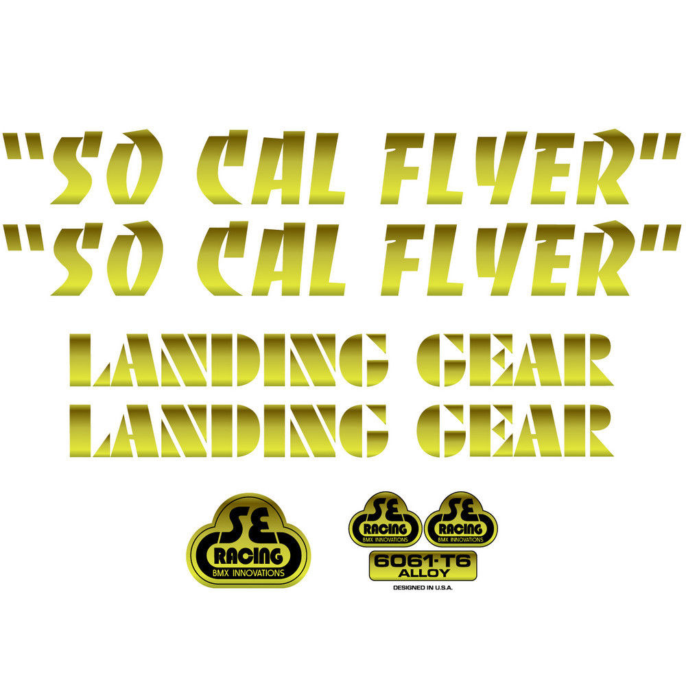 SE Racing "So Cal Flyer" BMX Decal Set - Gold