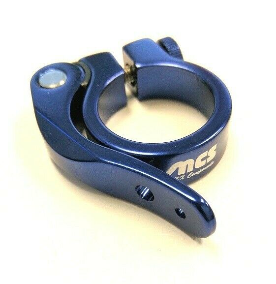 MCS Bicycles BMX Quick-Release Seat Post Clamp - 31.8mm - 1-1/4" - Blue