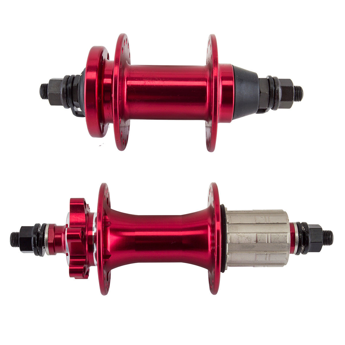 SE Racing OM Duro Hubset - 3/8" axles - 36H - 110/148mm 8-10spd - Red Anodized