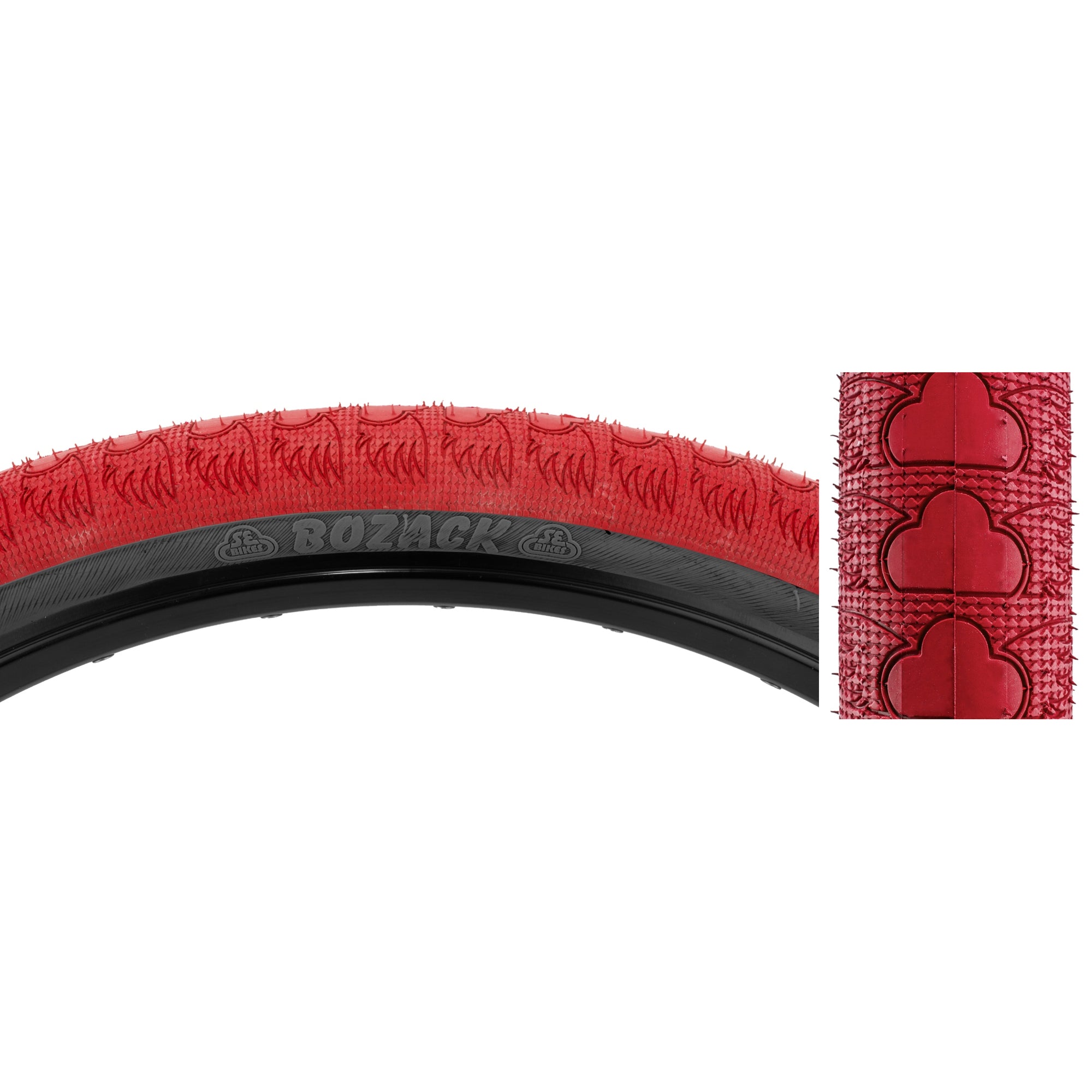 24x2.4 SE Racing Bozack BMX Tire - Red w/ Black Sidewall