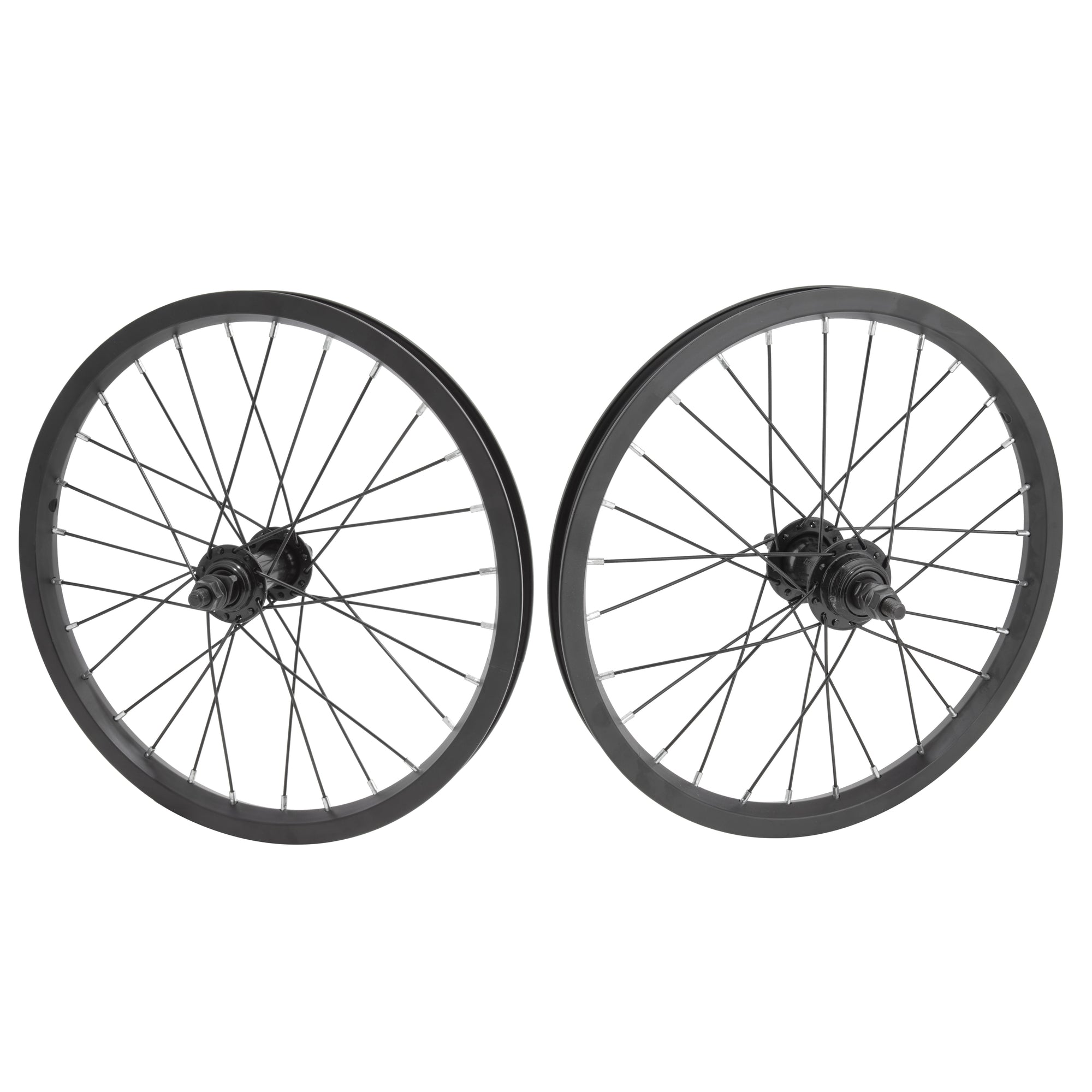 16" Aluminum BMX Wheelset - Freewheel - Pair - Black