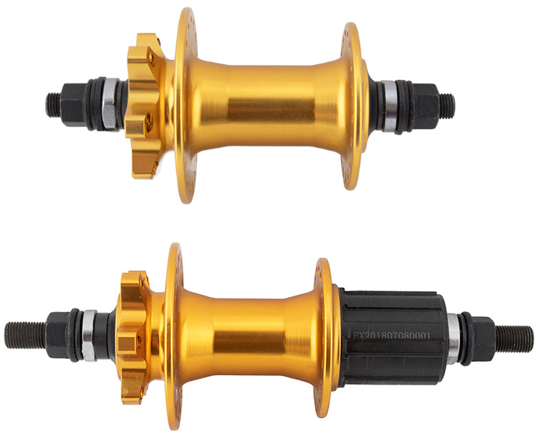 SE Racing Fast Ripper Hubset - 3/8" axles - 100/135mm 8-10spd - 36H - Gold Anodized
