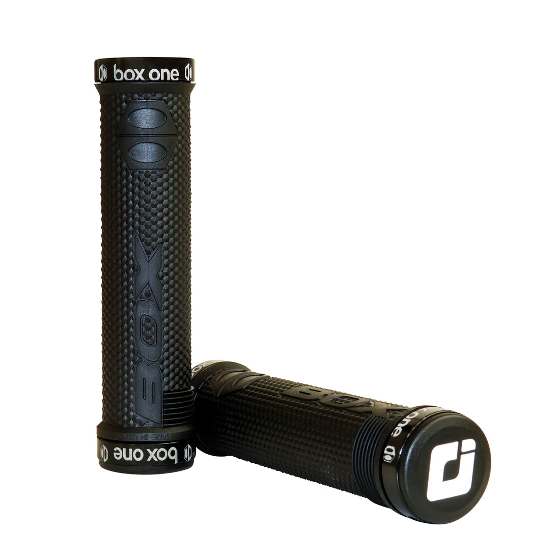 Box One Lock-On BMX Grips - Black w/ Colored clamps - USA Made by ODI