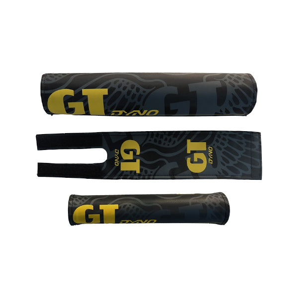 GT Dyno 3 Piece BMX Pad Set - Retro Black / Yellow