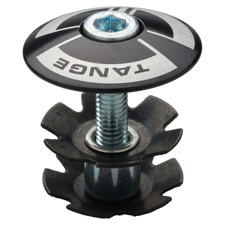 Tange Top Cap and Star Nut for 1 1/4" - Black