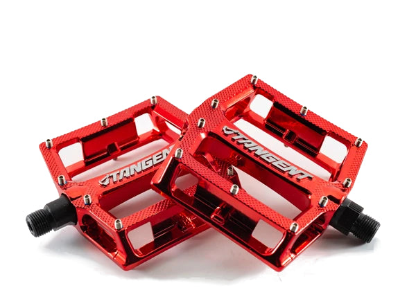 Tangent Platform BMX Pedals - Aluminum - 9/16" - Red Chrome