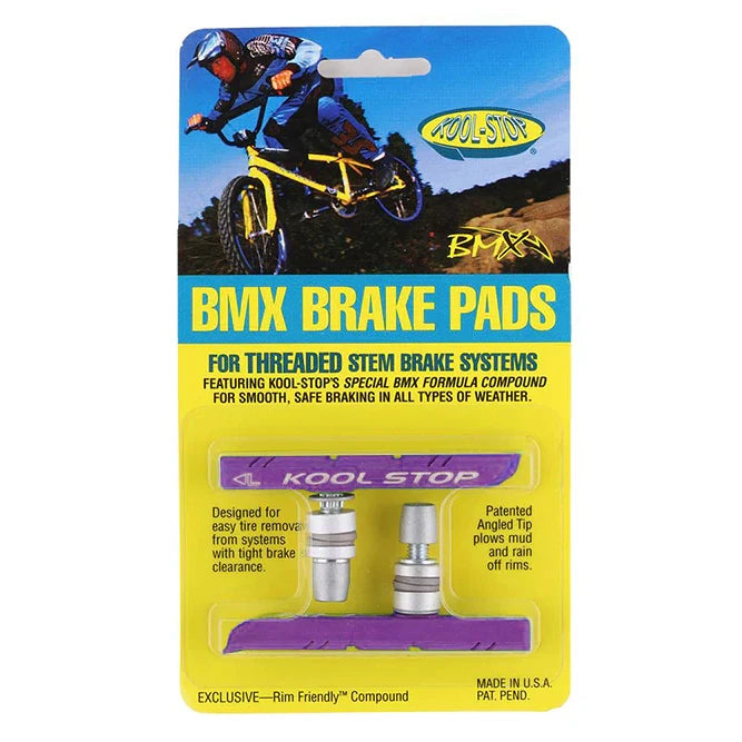 Kool Stop BMX Brake Pads/Shoes - Threaded - Purple - USA Made