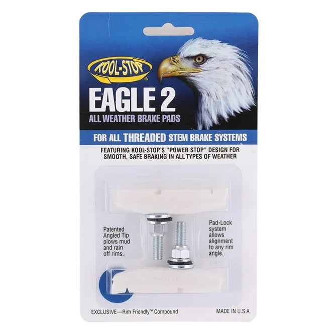 Kool Stop Eagle 2 Threaded brake pads/shoes - White - USA Made