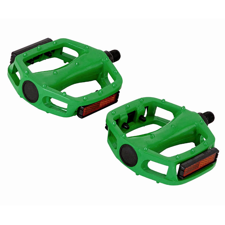 Alloy BMX Platform Pedals - 1/2" - Green
