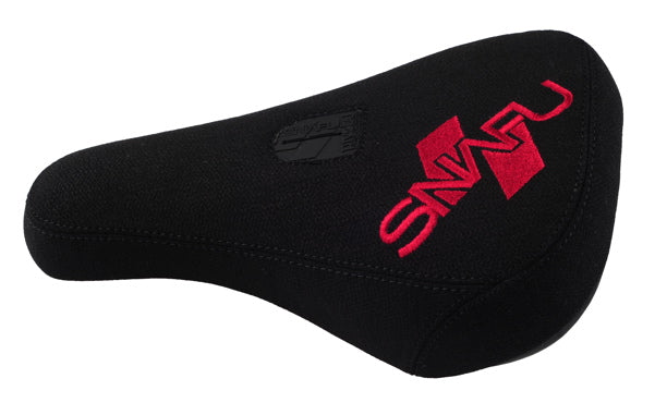 Snafu Fat Padded Pivotal BMX Seat - Black & Red