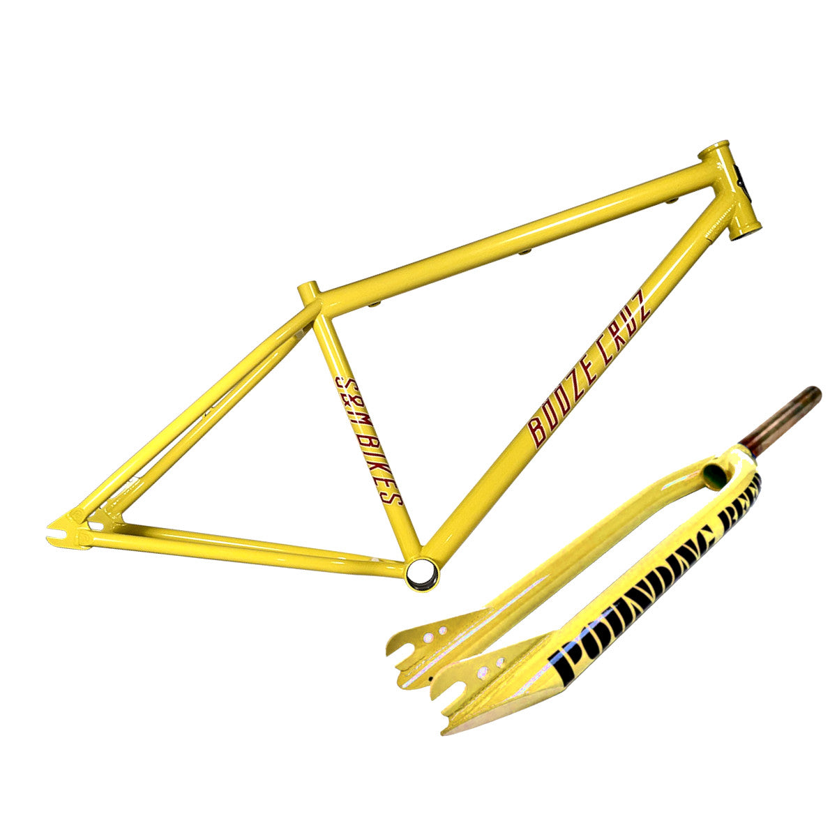 S M 29 Booze Cruz Chromoly BMX Frame Fork Yellow Pils USA Made BMXGuru C W Cycle