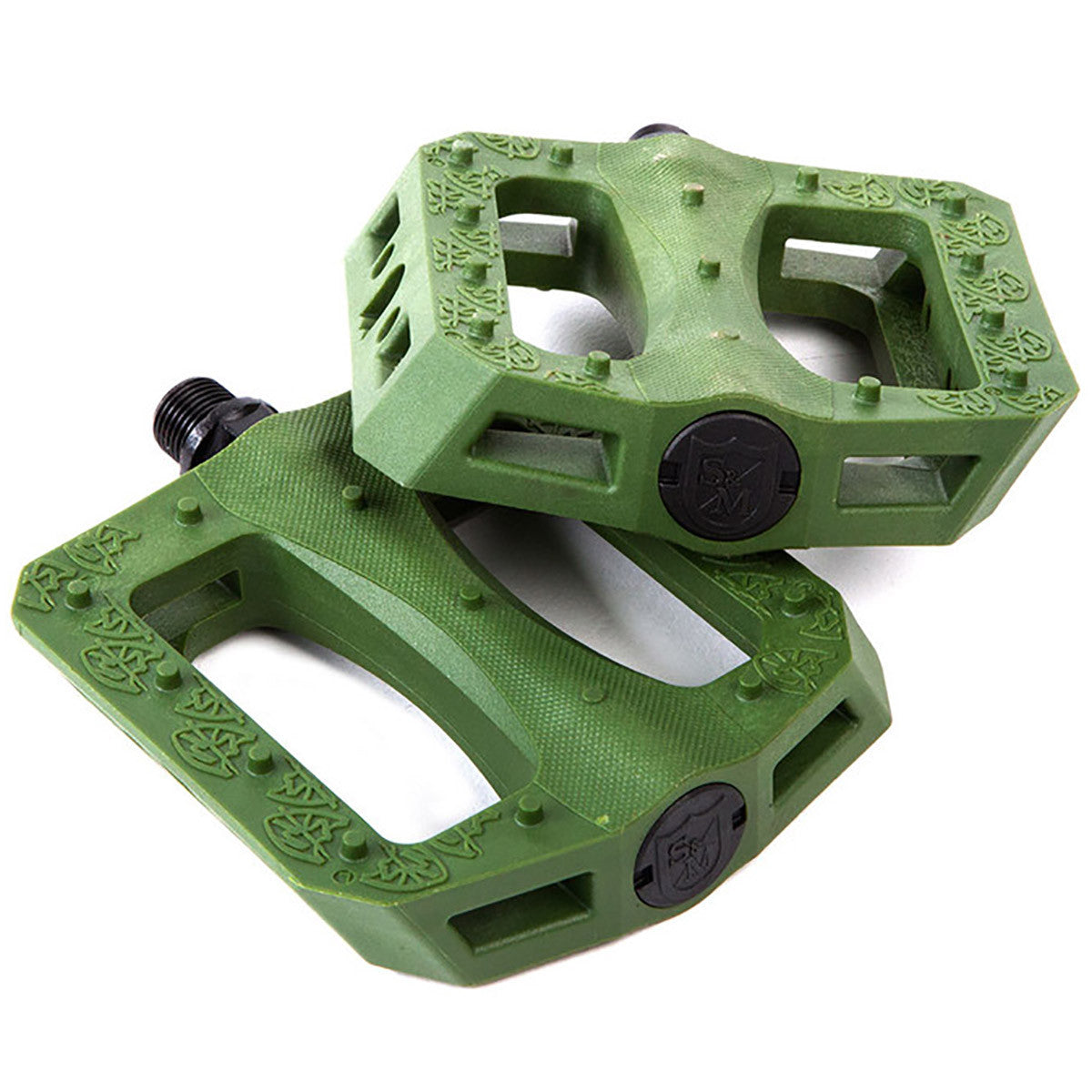 bmx pedale grün S&M Mike Hoder BTM Nylon BMX Platform Pedals - 9/16 - Dark Green