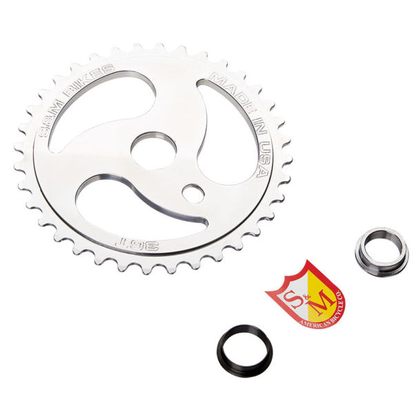 S&M 33t Chain Saw Aluminum BMX Sprocket - Polished - USA Made