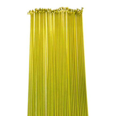 Gold-colored metal rods with black connectors on a white background