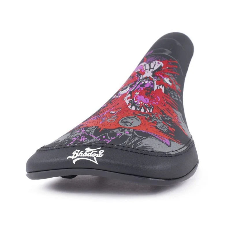 Shadow Conspiracy Penumbra Slim Railed BMX Seat - Jones Series 10 - Black / Red / Purple