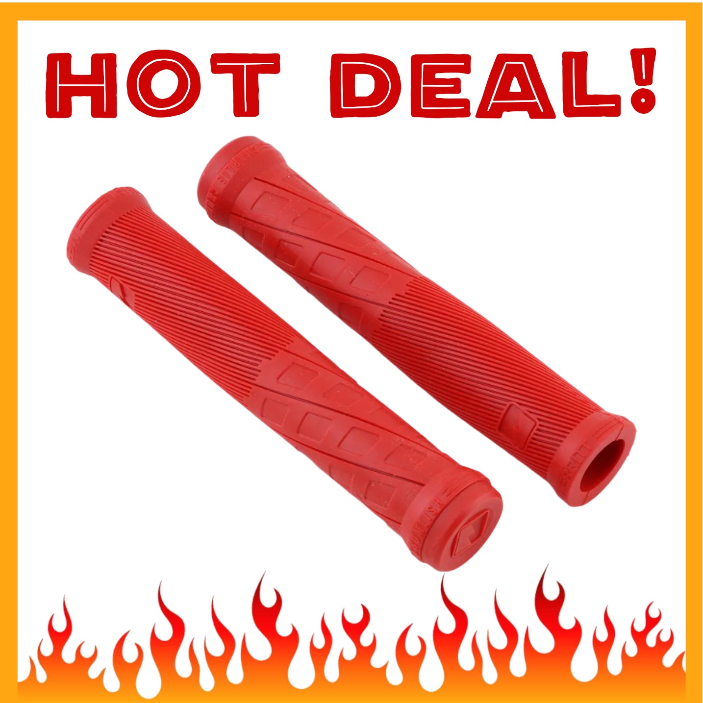 Merritt BMX Cross Check Grips w/ Bar Ends - Flangeless - Red