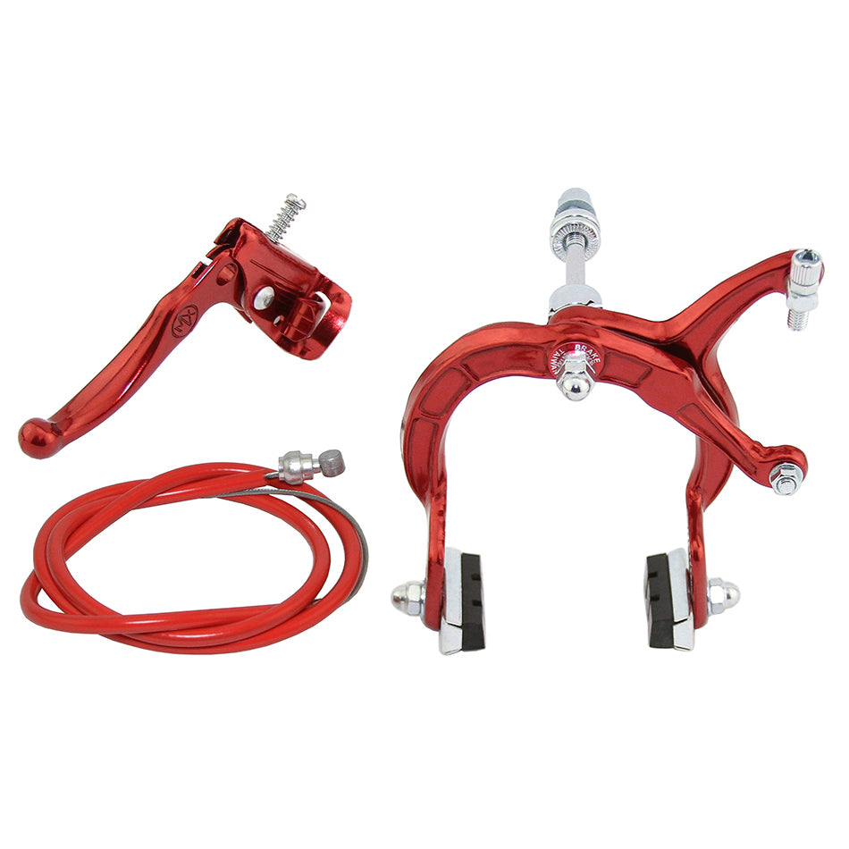 MX1000/Tech 3 Style BMX Brake System - Sidepull - Front - Red w/ Red cable