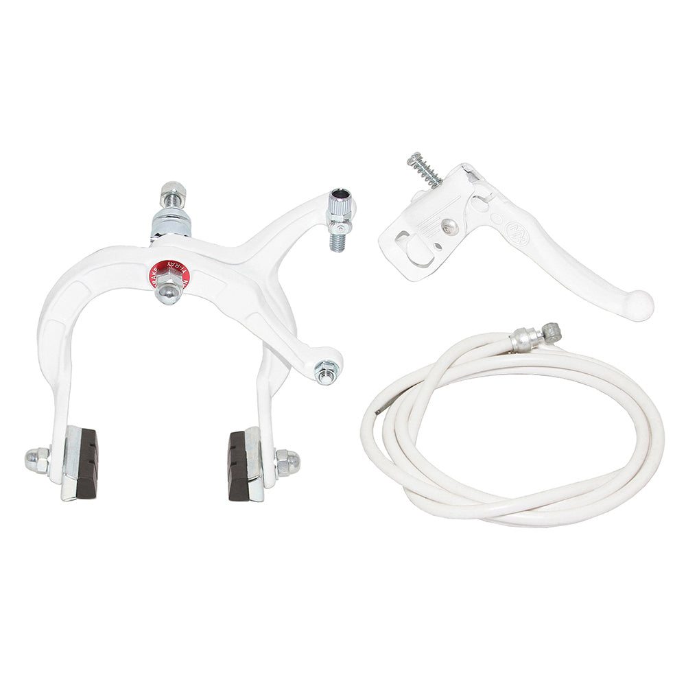 MX1000/Tech 3 Style BMX Brake System - Sidepull - Rear - White w/ White Cable