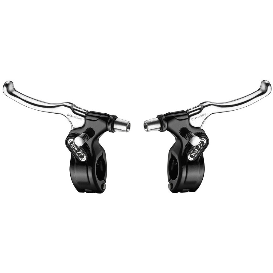 Dia Compe Tech-77 Hinged Locking BMX Canti/U-/Sidepull Brake Lever - Pair - Black/Polished