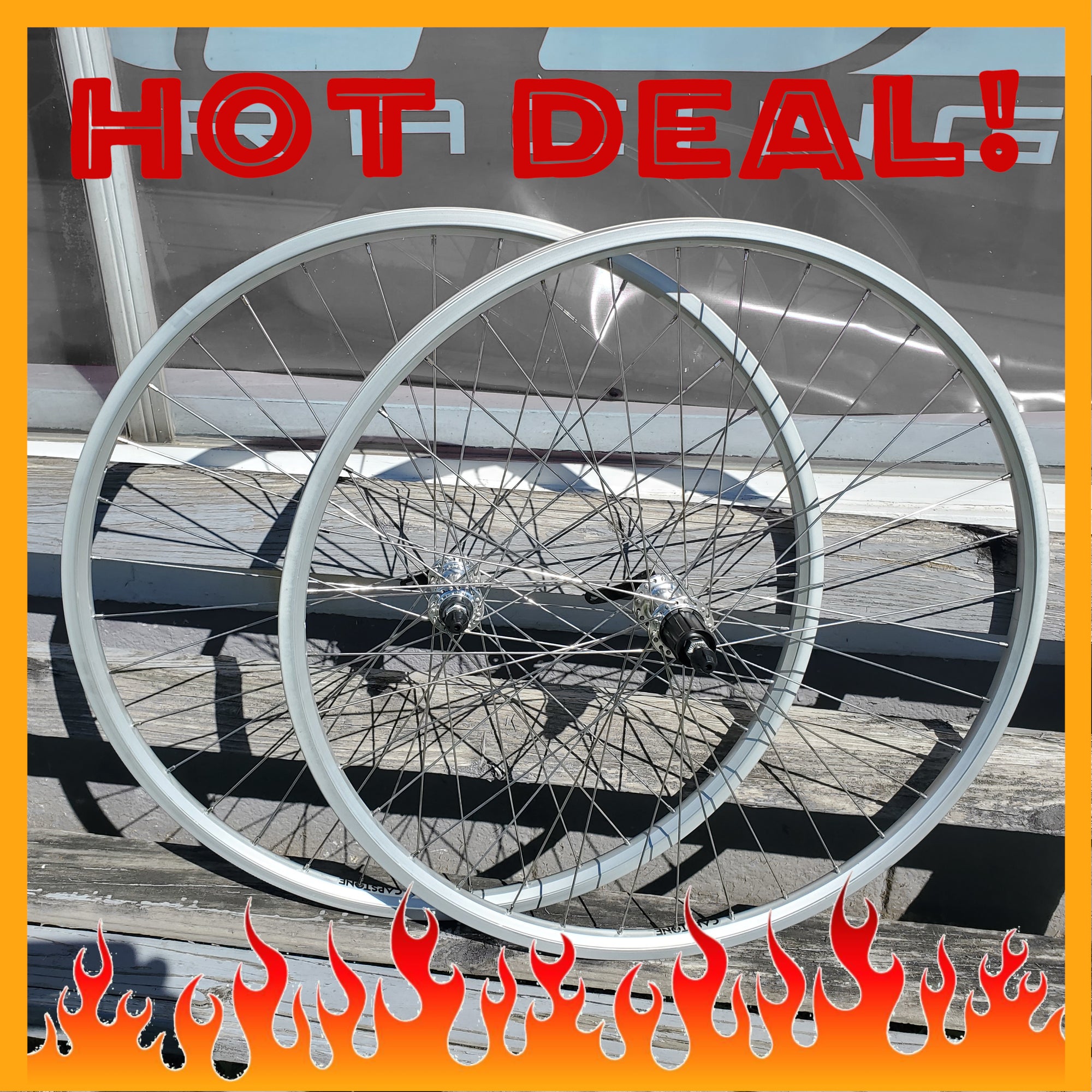 wheelset gravel bike 700c Capstone Double Wall Road/Gravel 8-10 speed Cassette Wheelset - S