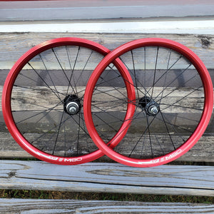 20" TNT M80X Freewheel BMX Wheelset - Pair - Red