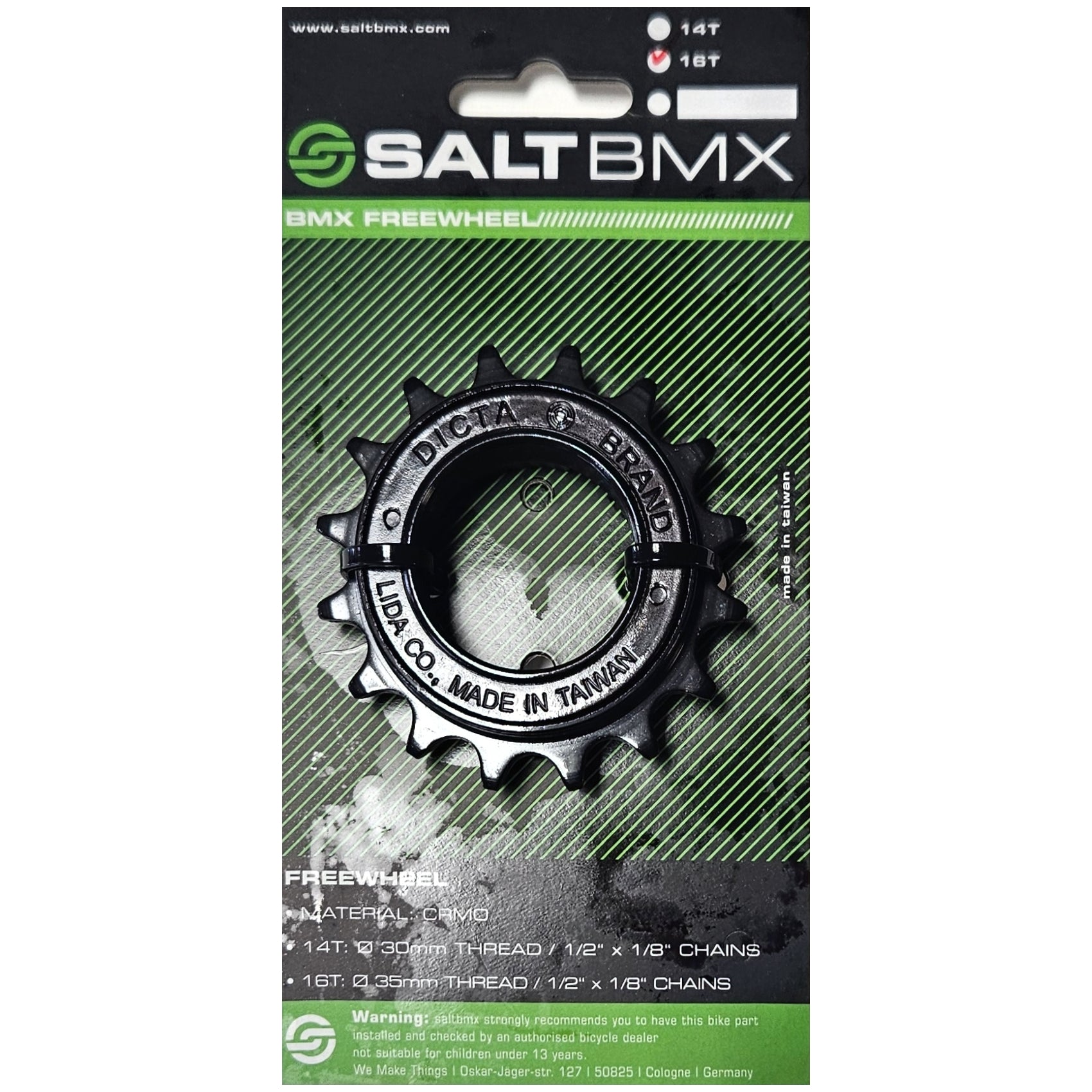 Salt AM 16t BMX Freewheel - 1/8" - Black