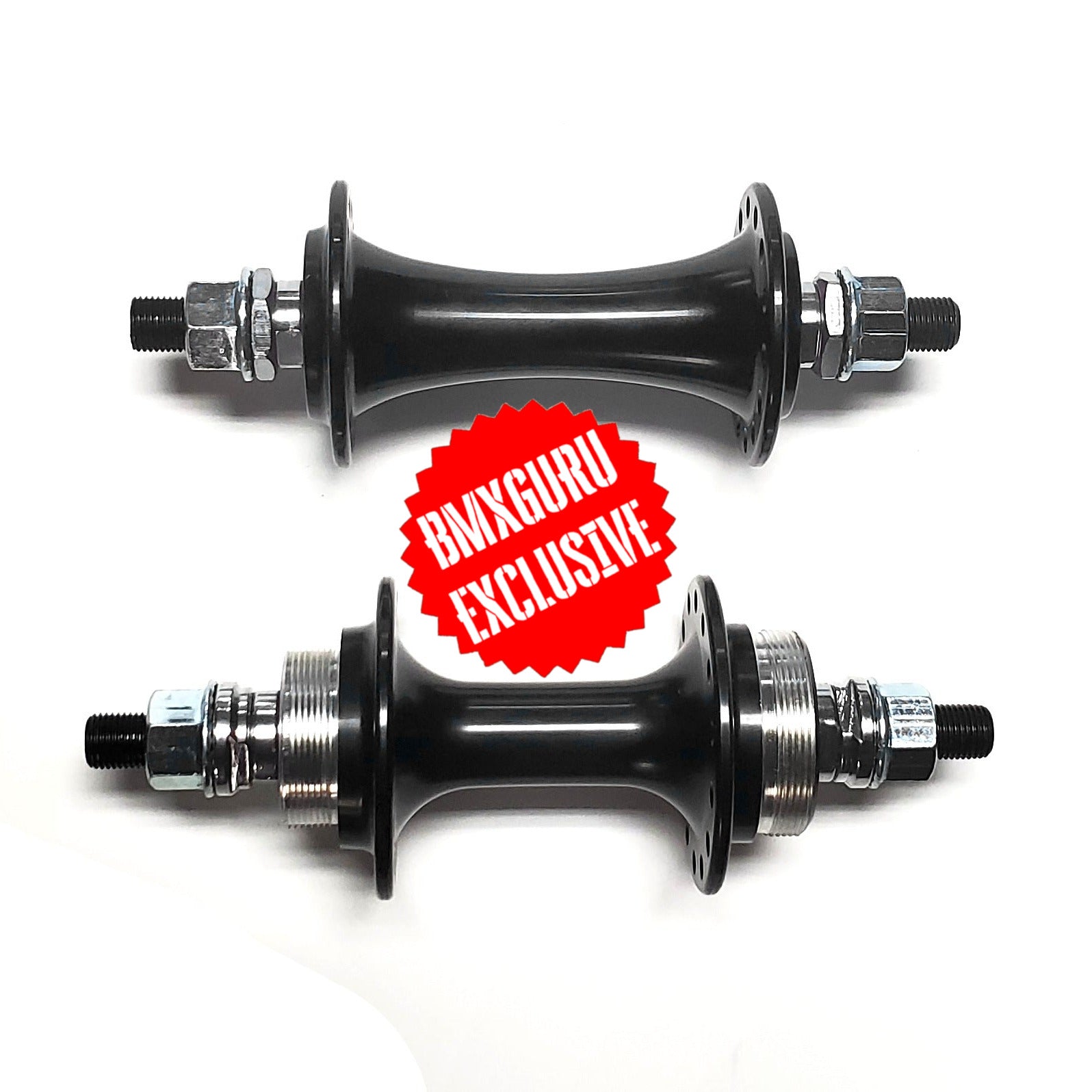 Sealed BMX Flip/Flop Freewheel Hubset - 28h - 3/8" axles - Black