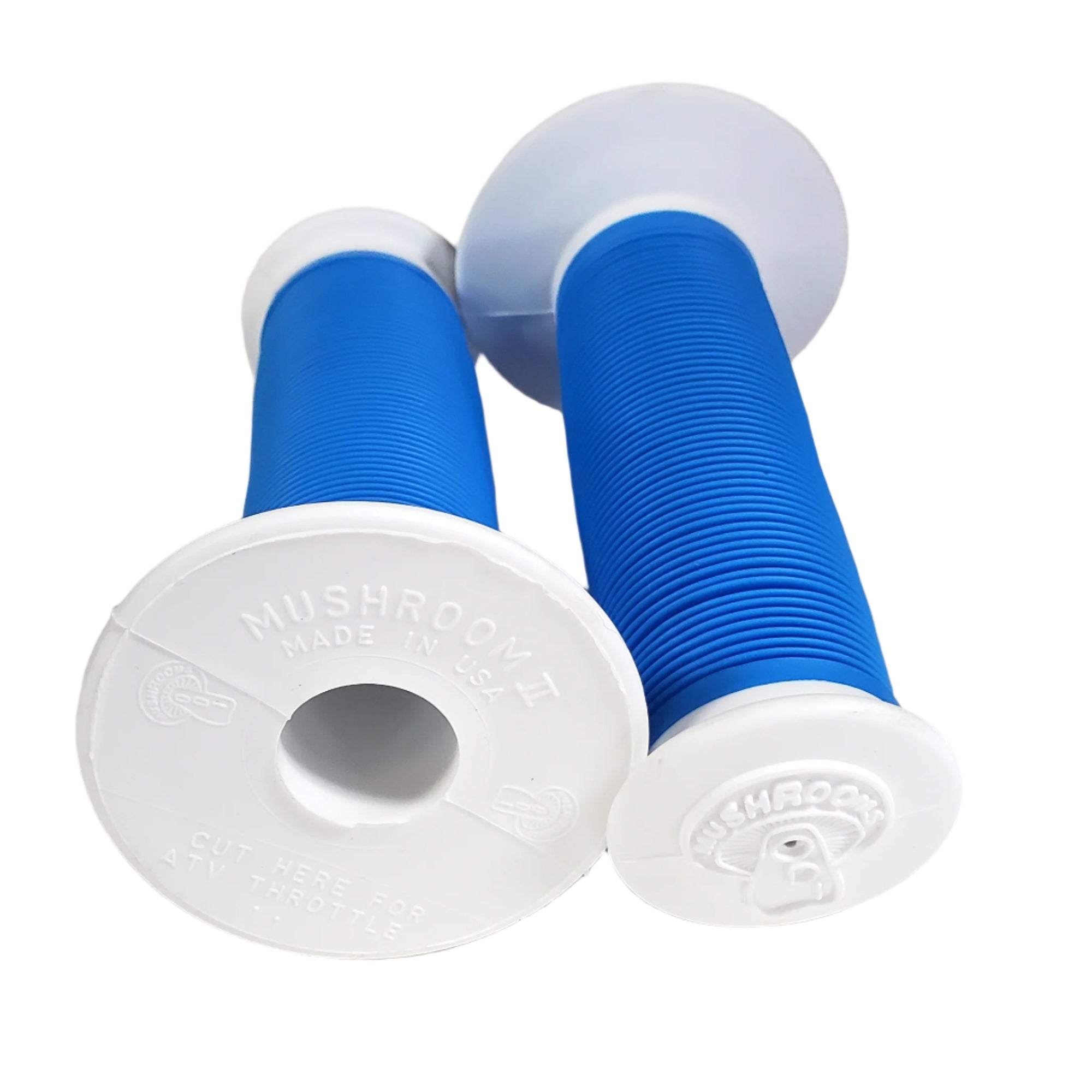 ODI Mushroom II Dual Ply Re issue BMX grips Cyan Blue over White BMXGuru C W Cycle