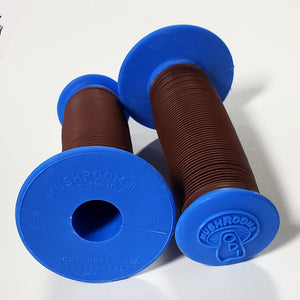 ODI Mushroom II - Dual-Ply Re-issue BMX grips - Brown over Blue - USA Made