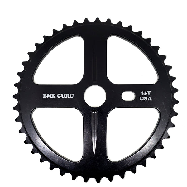 BMXGuru 43t Bolt Drive BMX Aluminum Sprocket / Chainwheel - Black