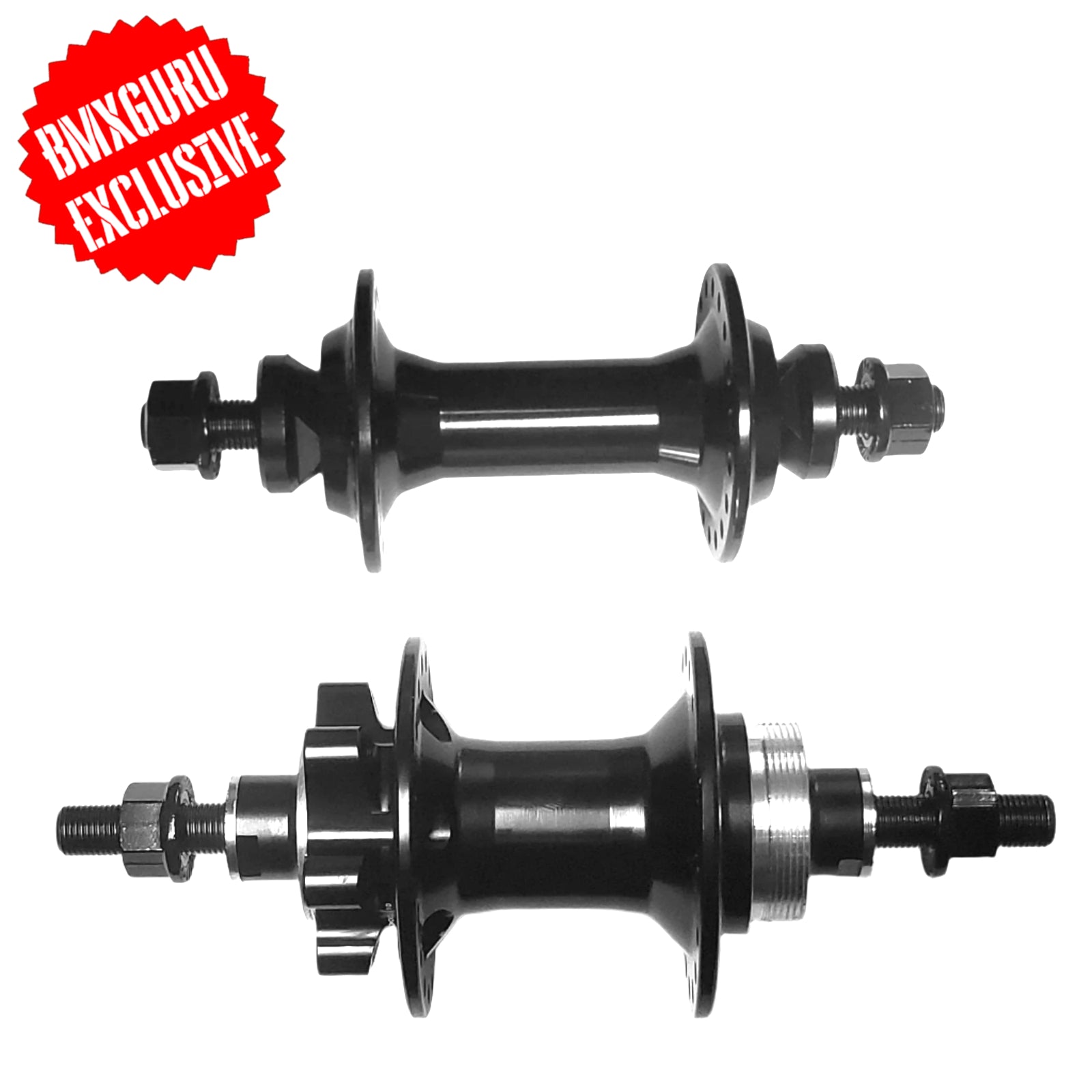 Sealed Disc BMX Race Hubset - 3/8" axles - 36H - Black 100/110mm