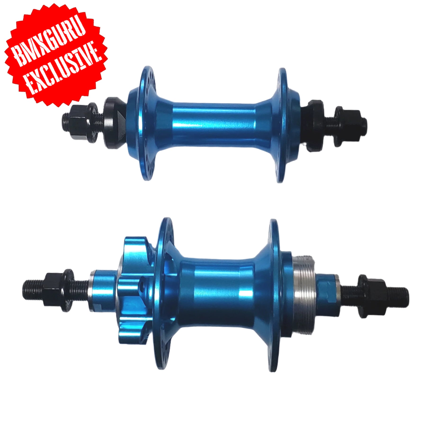 Sealed Disc BMX Race Hubset - 3/8" axles - 36H - Blue 100/110mm